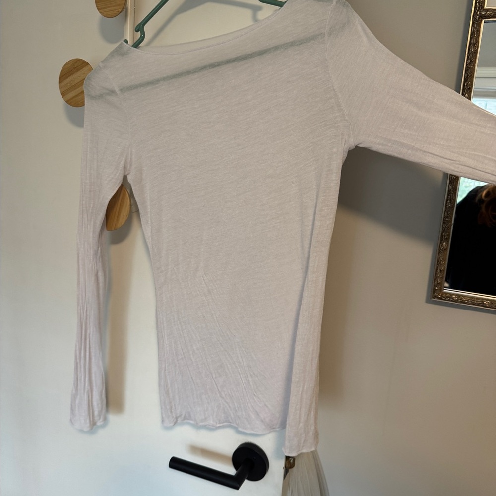 intimissimi Lightweight White Long-Sleeve Boatneck Top